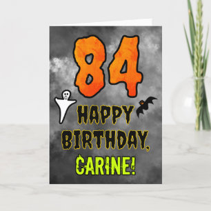 Cartão 84.o Aniversário: Tema do Dia das Bruxas de Eerie