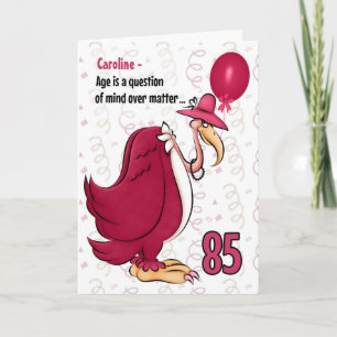 Cartão 85º Belo Bico Rosa de Aniversário Engraçado com