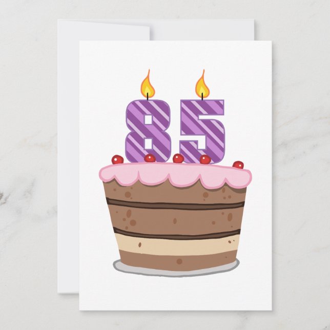 Cartão 85 anos no Bolo de Aniversário (Frente)
