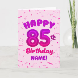 Cartão 85th Balloon Number Custom Name Birthday Card