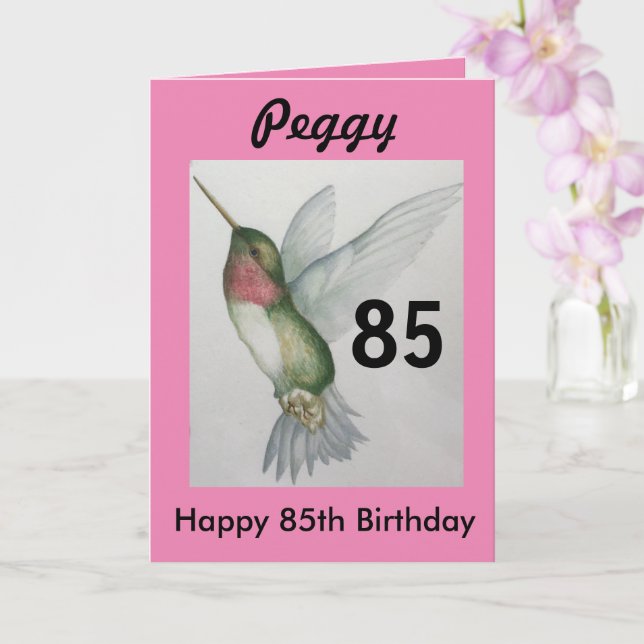 Cartão 85th Birthday Sweet Pretty Hummingbird (Orquídea)