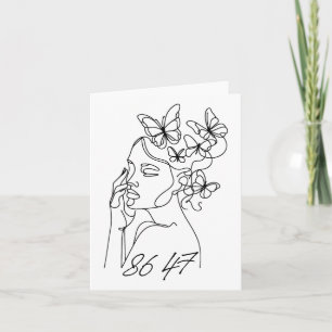 Cartão 8647 Anti Trump Floral Resist 86 47 Impeach Trump
