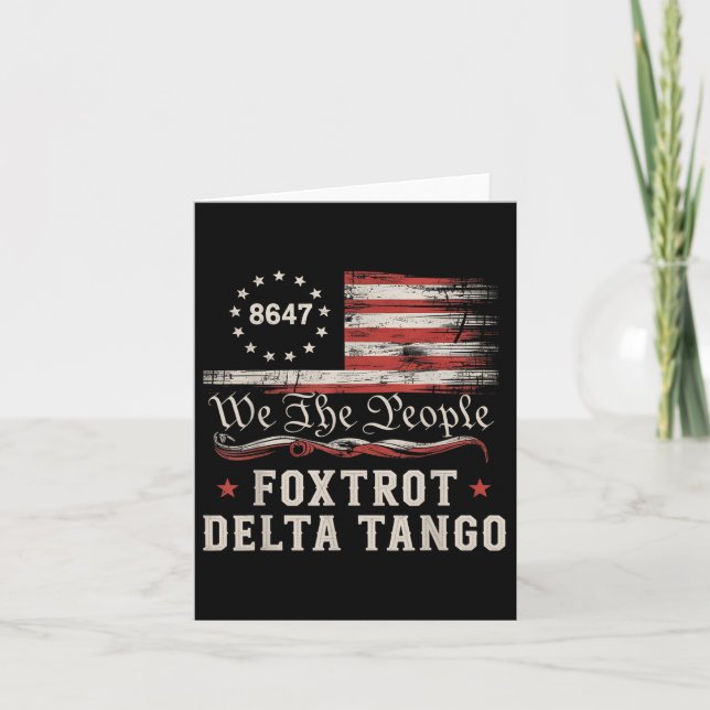 Cartão 8647 Foxtrots Deltas Tangos America Flag (Frente)