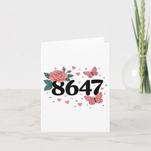Cartão 8647 Retro 86 47 Anti-trump Flower Art Presidente
