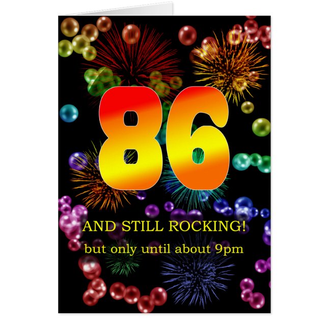 Cartão 86.º aniversário ainda em chamas (Frente)