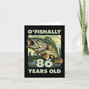 Cartão 86 anos de idade Pescador O'fishally 86 Pesca 86º