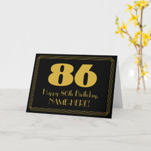 Cartão 86.o aniversário: Art Deco Inspirou a aparência