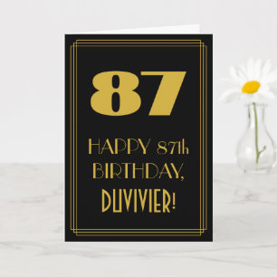 Cartão 87.º aniversário - Art Deco Inspirou a aparênci