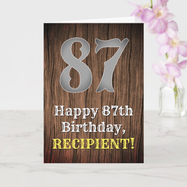 Cartão 87.º aniversário: Country Western Inspirou Olhar,  (Orquídea)