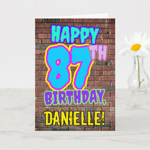 Cartão 87.º aniversário - Grafite urbano inspirado e di