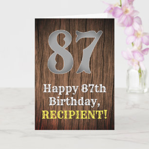 Cartão 87.o Aniversário: Country Western Inspirou Olhar,