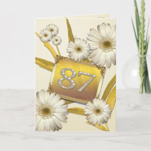 Cartão 87th Birthday card with daisies.