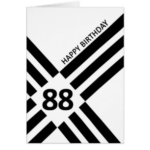 Cartão 88º aniversário do Design de Linha Negra Diagona
