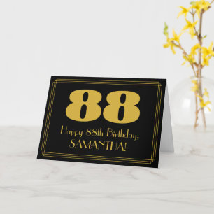 Cartão 88.o Aniversário: Art Deco Inspirou "88" & Nome