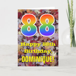 Cartão 88.o aniversário; Folhas de outono russas; Arco-