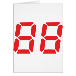 Cartão 88 oitenta e oito números digitais do despertador
