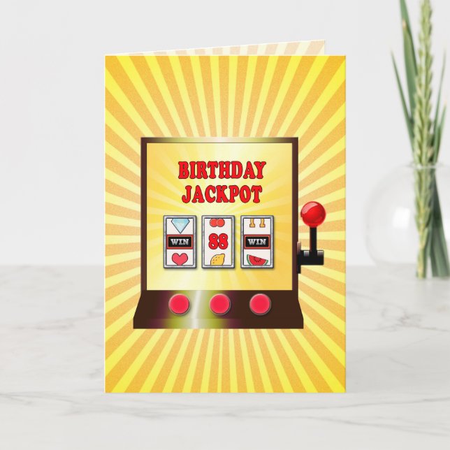 Cartão 88th birthday slot machine card (Frente)