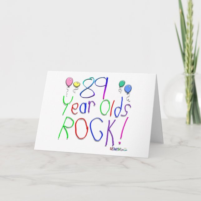 Cartão 89 Year Olds Rock ! (Frente)