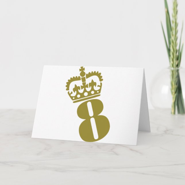 Cartão 8.º Aniversário - Número - 8 (Frente)