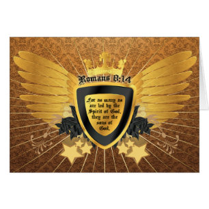 Cartão 8:14 Dourado dos romanos, filhos do deus