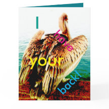 8 1/2" X 11" customizable greeting card, pelican