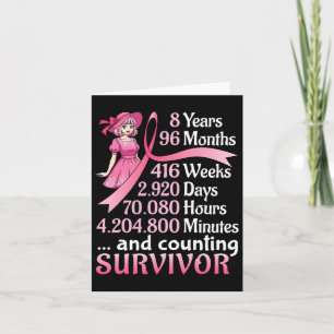 Cartão 8 Anos 96 Meses E Contagem Do Cancer Da Mama Survi