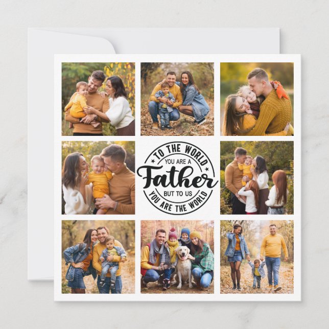 Cartão 8 Colagem de Fotos Todos os Pais do Mundo de Ocasi (Frente)