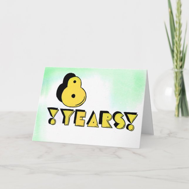 Cartão 8 Years Sobriety Birthday / Anniversary Card (Frente)