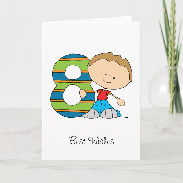 Cartão 8th Birthday - Greetings card - Boy (Frente)