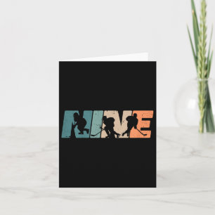 Cartão 9º Aniversário Retro Hóquei no Gelo