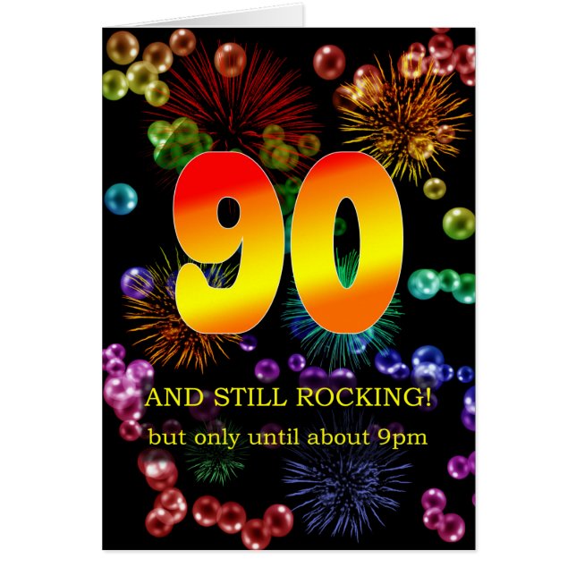 Cartão 90 Birthday Ainda Está Atropelando (Frente)