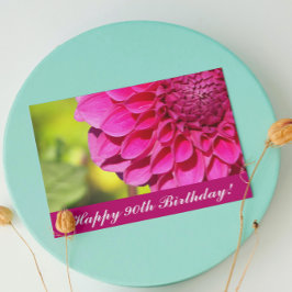 Cartão 90 Birthday Pink Dahlia Floral Birthday
