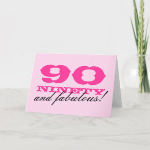 Cartão 90th Birthday card for women 90 and fabulous!