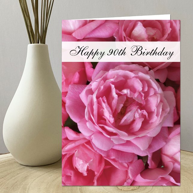 Cartão 90th Birthday Card - Roses for 90 Year (Criador carregado)