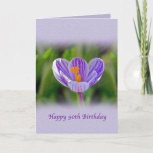 Cartão 90th Birthday, Religious, Crocus Flower