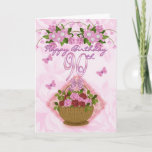 Cartão 90th Birthday Special Lady, Roses And Flowers - 90<br><div class="desc">90th Birthday Special Lady,  Roses And Flowers - 90th Birthday</div>