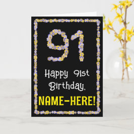 Cartão 911 Aniversário: Flores Número, Nome Personalizado