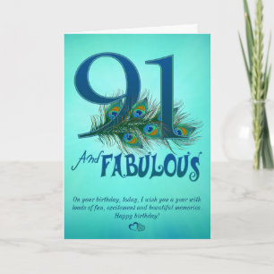 Cartão 91st Birthday template Cards