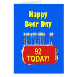 Cartão 92º aniversário feliz do dia da cerveja