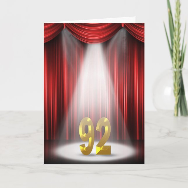 Cartão 92.º Aniversário em destaque (Frente)