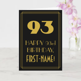 Cartão 93º Aniversário - Art Deco Inspirou a aparência "9