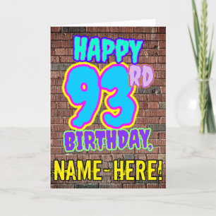 Cartão 93º Aniversário - Grafite Urbano Divertido Inspi