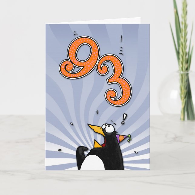 Cartão 93rd Birthday - Penguin Surprise Card (Frente)
