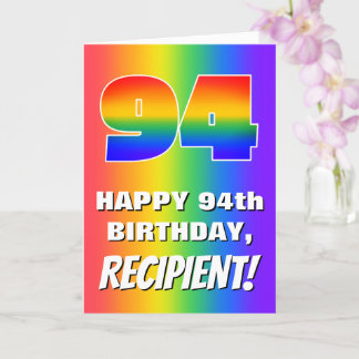 Cartão 94º aniversário: Padrão Divertido e Colorido do Ar