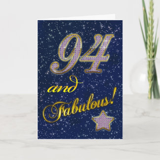 Cartão 94º aniversário para alguém Fabuloso