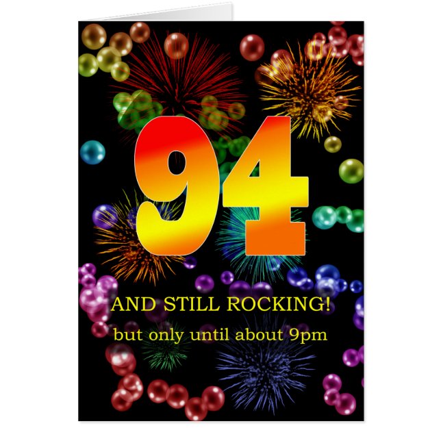 Cartão 94.º aniversário ainda está balançando (Frente)