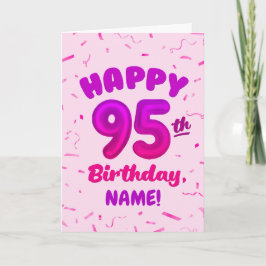 Cartão 95th Balloon Number Custom Name Birthday Card