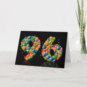 Cartão 96.º aniversário com números formados a partir de