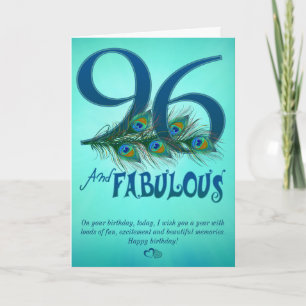 Cartão 96th Birthday template Cards
