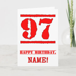 Cartão 97º Aniversário: Diversão, Carimbo de Borracha Ver